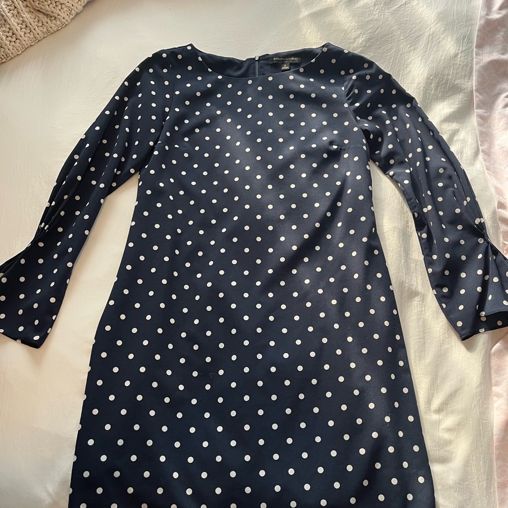 Banana Republic White and Blue Dress